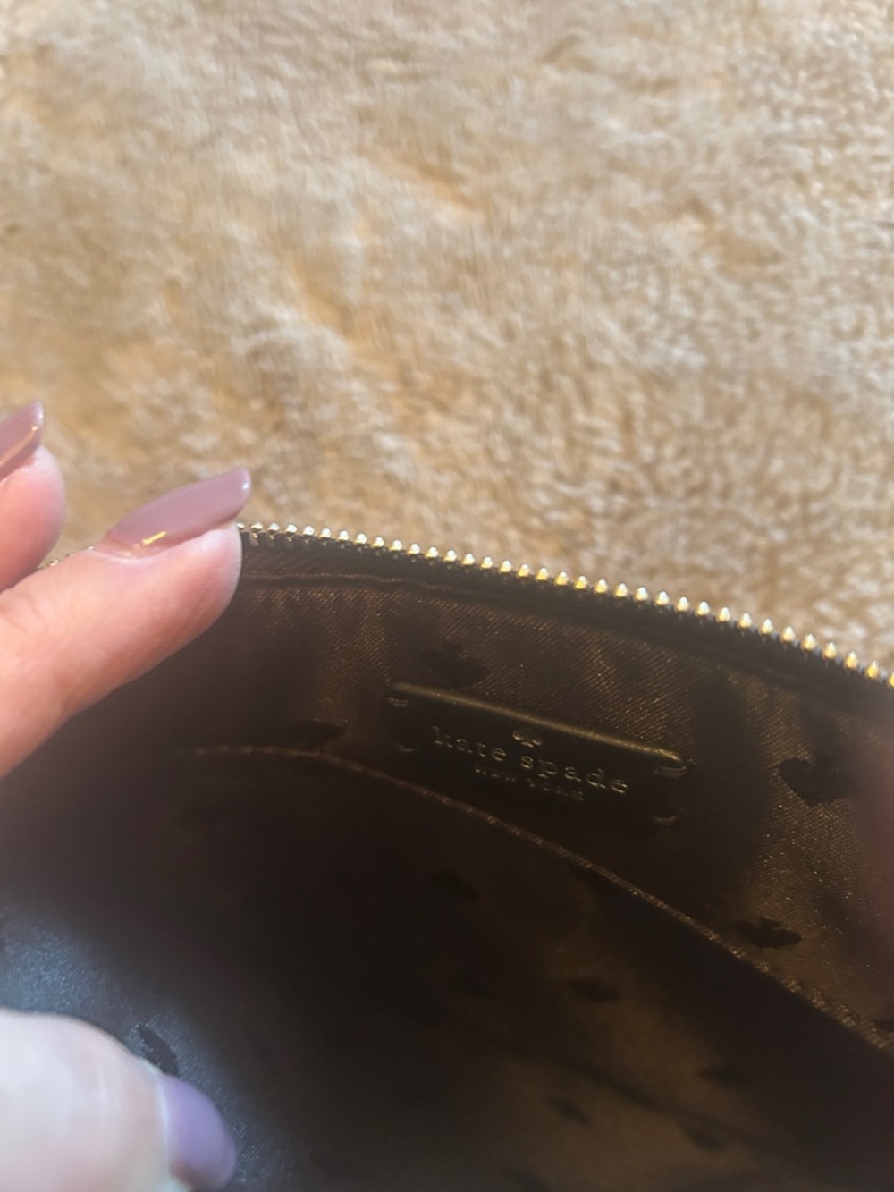 kate spade Black Wristlet with Pink Floral Print - Picture 2 of 3